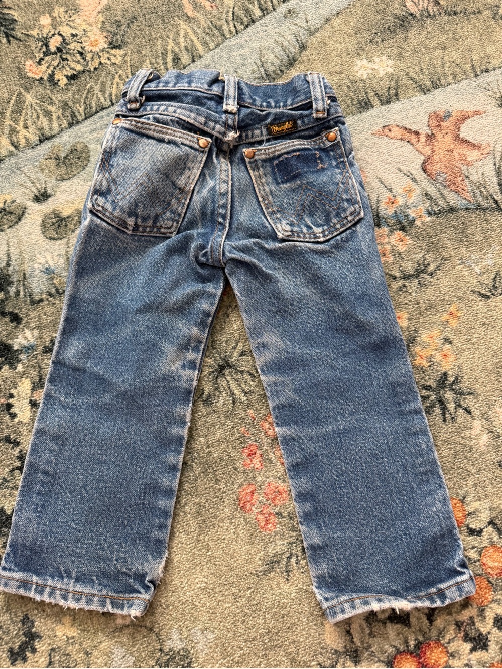 Vintage 1970s Wrangler Heavyweight Denim Faded Jeans Size 3T Slim, Western